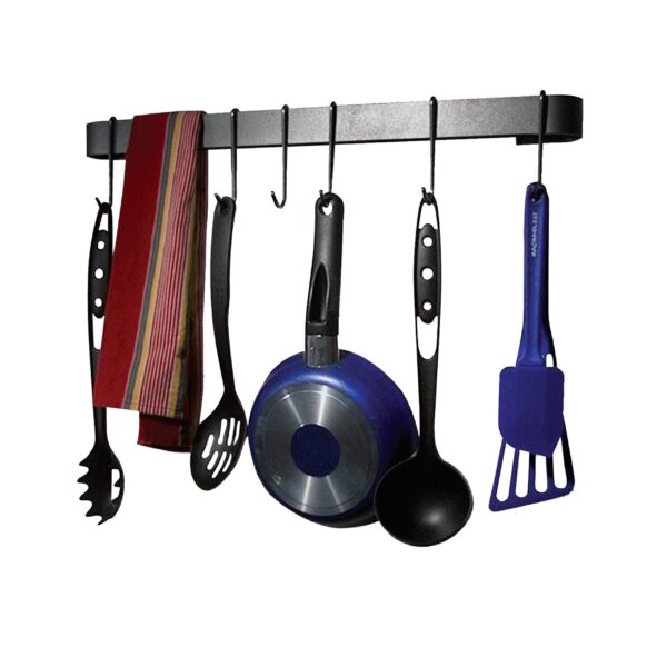 Rack It Up Wall Rack Utensil Bar w Hooks - Steel Gray Hammertone