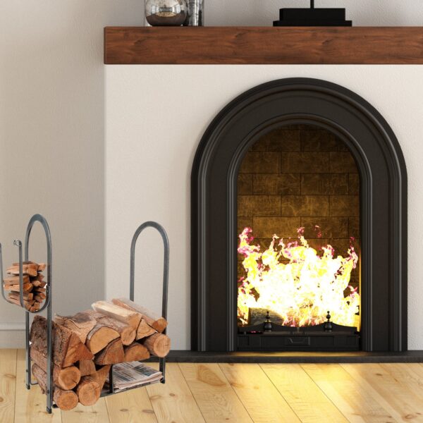 Large Fire Center Log Rack Hammered Steel - Enclume Design Products