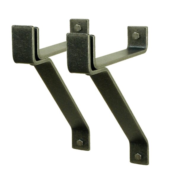 8" Wall Brackets Hammered Steel For Roll End Bar (Set of 2) - Enclume Design Products