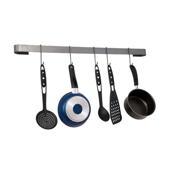 Rack It Up Wall Rack Utensil Bar w Hooks - Steel Gray Hammertone