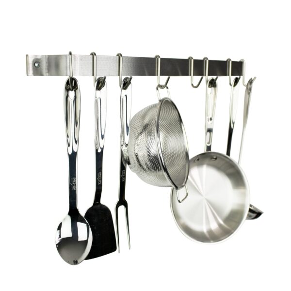 Classic Easy Mount Wall Rack Utensil Bar Utensil Bar w Hooks - Enclume Design Products