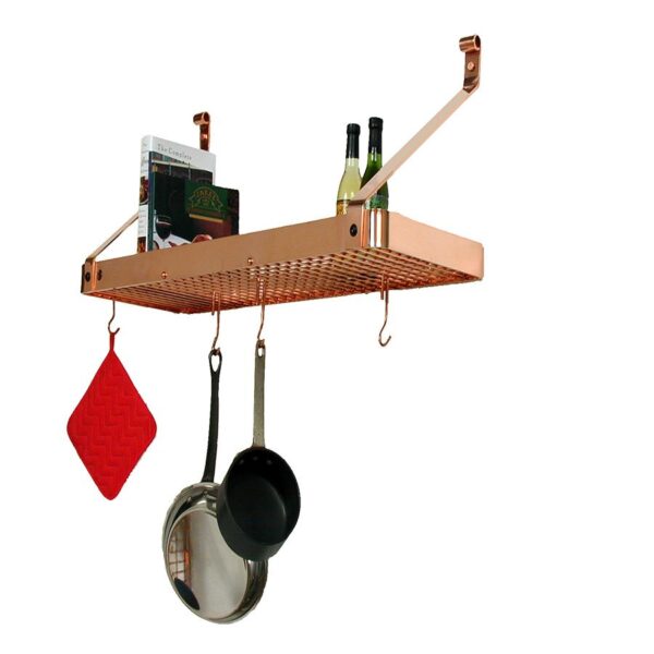 36" Gourmet Deep Bookshelf Wall Rack w/ 12 Hooks