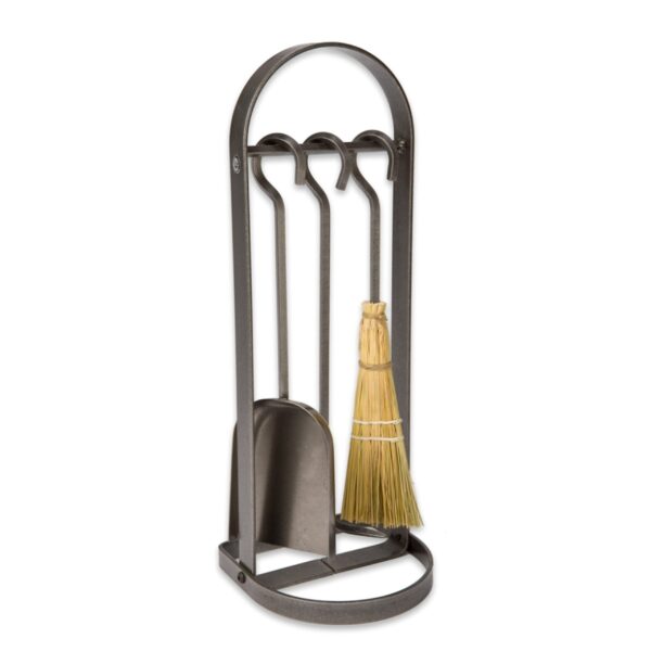 Arch Fireplace Tool Set Hammered Steel