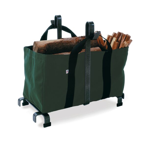 Fireplace Log Rack w/ Carrier Bag Hammered Steel - Enclume Design Products