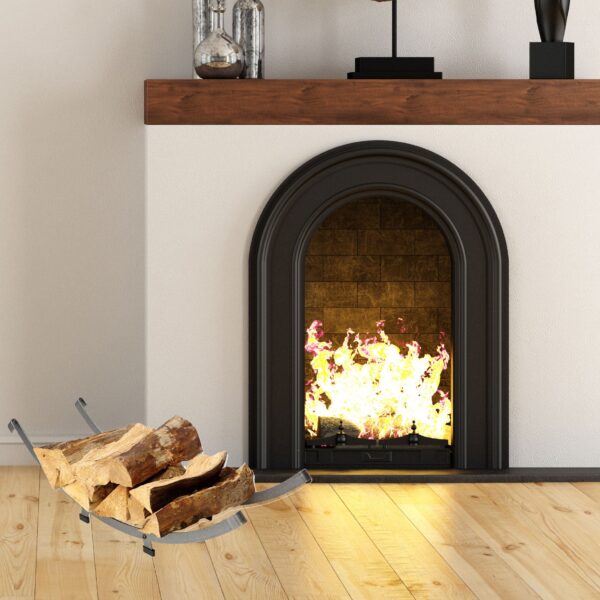 Arch Basket Fireplace Log Rack Hammered Steel - Enclume Design Products