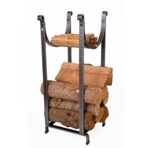 Sling Fireplace Log Rack Hammered Steel