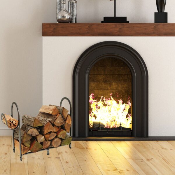 Arch Fireplace Log Rack Hammered Steel - Enclume Design Products