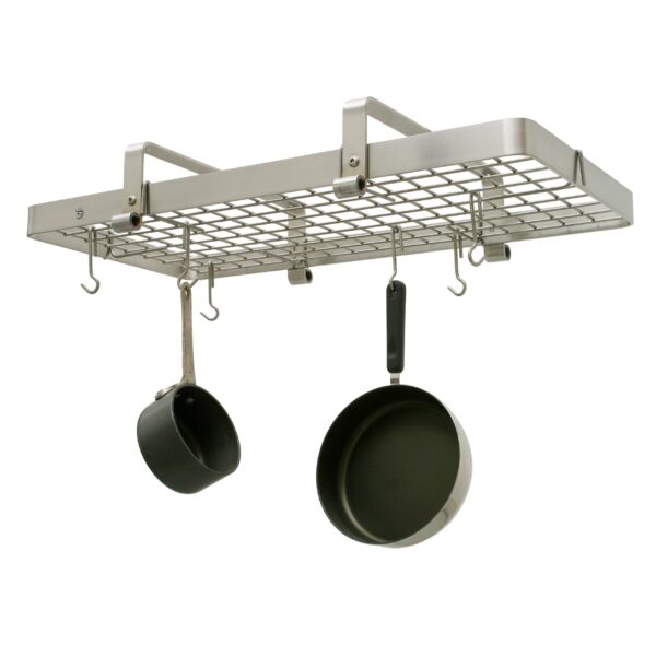 37" Low Ceiling Rectangle Pot Rack w/ 18 Hooks