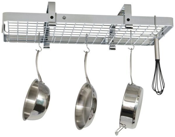 37" Low Ceiling Rectangle Pot Rack w/ 18 Hooks