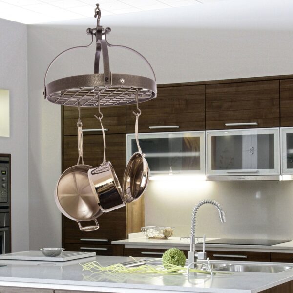 Dutch Crown Ceiling Pot Rack w/ 18 Hooks (12 Angled & 6 Straight) - Enclume Design Products