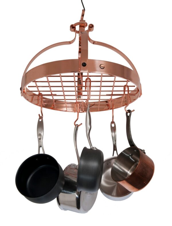 Dutch Crown Ceiling Pot Rack w/ 18 Hooks (12 Angled & 6 Straight)