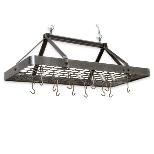 Carnival Rectangle Ceiling Pot Rack Hammered Steel - Enclume Design Products