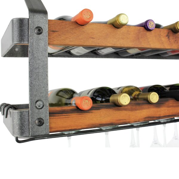 Signature 36" Bookshelf Double Wine Rack w/Tigerwood (16 Bottles) - Enclume Design Products