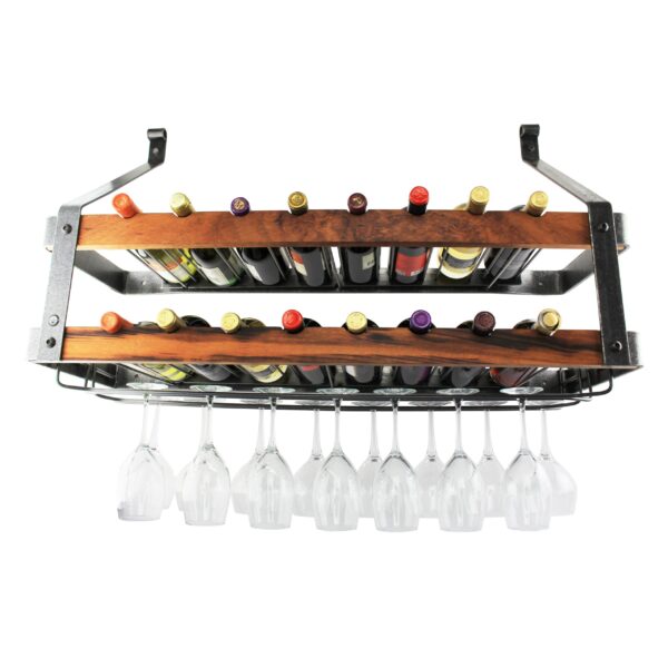 Signature 36" Bookshelf Double Wine Rack w/Tigerwood (16 Bottles) - Enclume Design Products