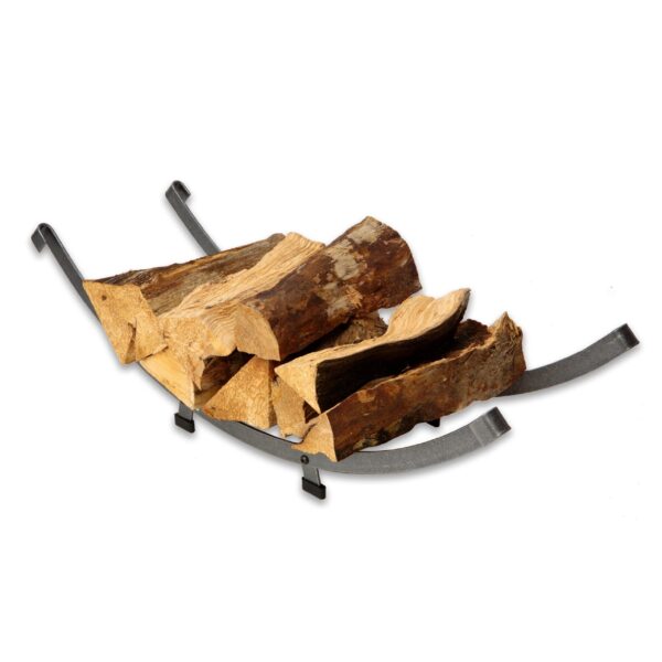 Arch Basket Fireplace Log Rack Hammered Steel