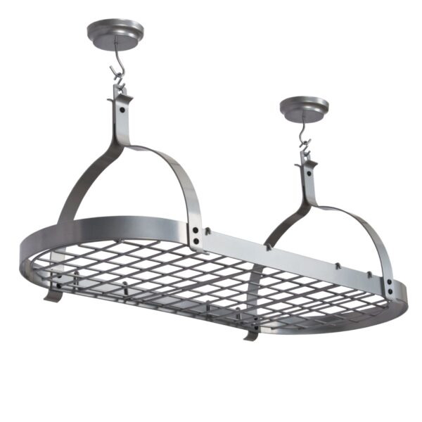 Rack It Up Oval Ceiling Rack w/ 12 Hooks Silver