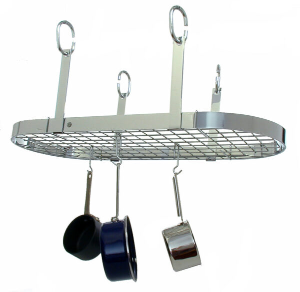 Four Point Oval Ceiling Pot Rack w/ 18 Hooks