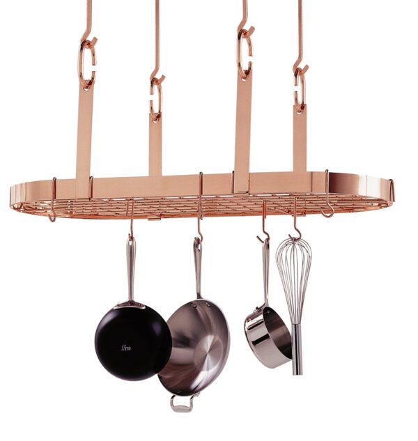 Four Point Oval Ceiling Pot Rack w/ 18 Hooks