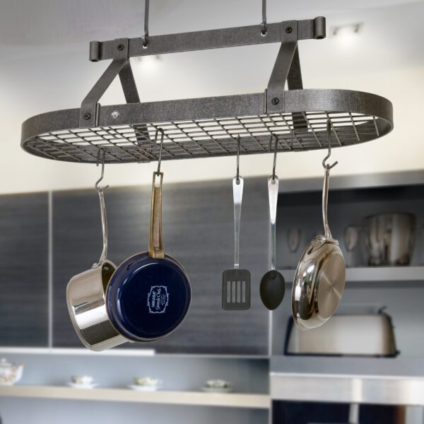 Oval Ceiling Pot Rack w/Hooks