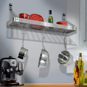 24" Gourmet Bookshelf Wall Rack w/ 12 Hooks