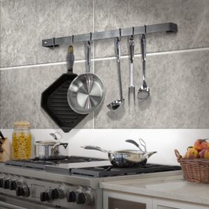 Professional Series Wall Rack Utensil Bar w/ 12 Hooks (36" to 48") - Enclume Design Products