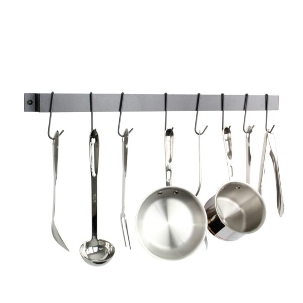 Rack It Up Easy Mount Wall Rack Utensil Bar w Hooks