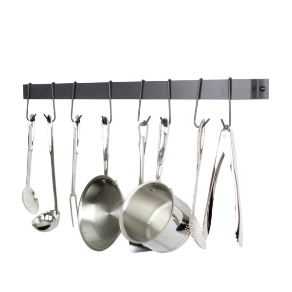 Rack It Up Easy Mount Wall Rack Utensil Bar w Hooks