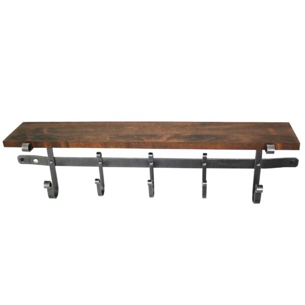 36" Coat Rack w/ Solid Hardwood Shelf w/ 5 Hooks