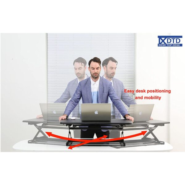 DTD Height Adjustable Standing Desk Converter Medium Black