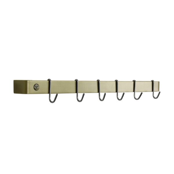 Handcrafted 24", 30" & 36"  Classic Wall Rack w 6 Hooks, Brass PC