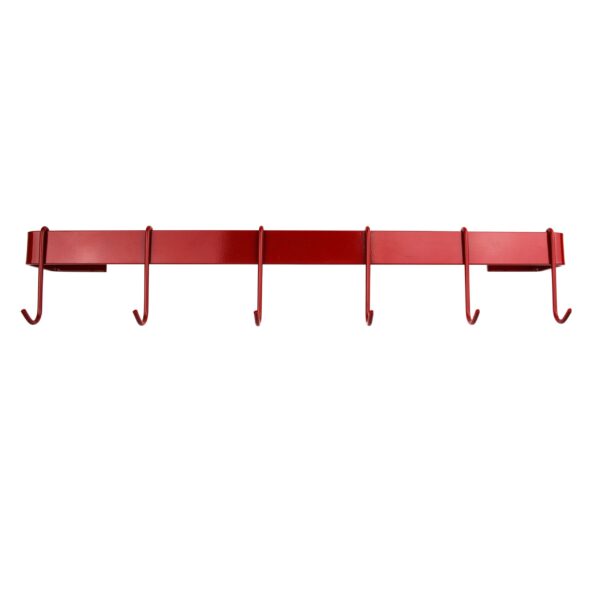 Handcrafted Classic Wall Rack w 6 Hooks - Bronze, Red & White